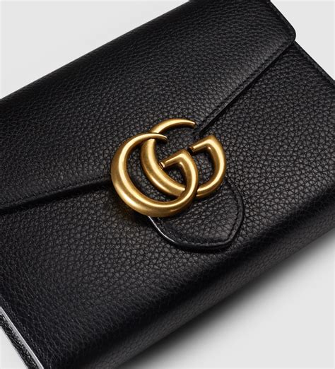 gg leather wallet on a chain gucci|Gucci marmont wallet small.